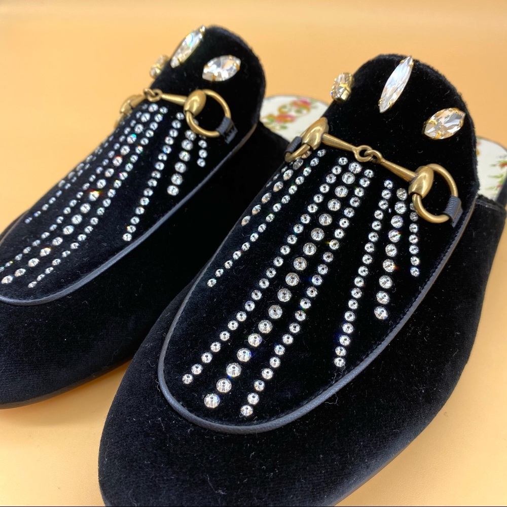 ✈️sold✈️Brand new GUCCI  velvet crystal loafer - Picture 6 of 12